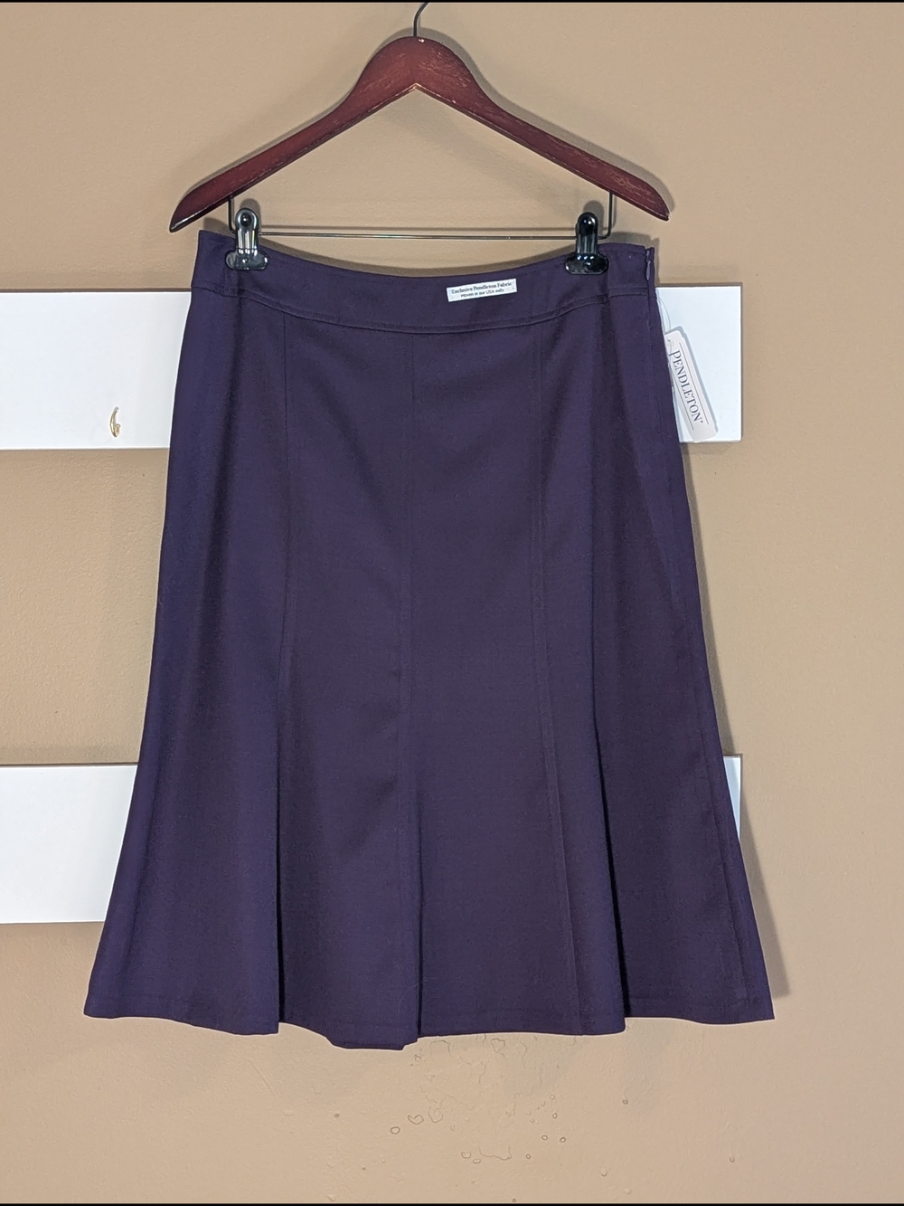 Brand New Pendleton Purple Virgin Wool Midi Skirt. Dark Academia. Size 12.